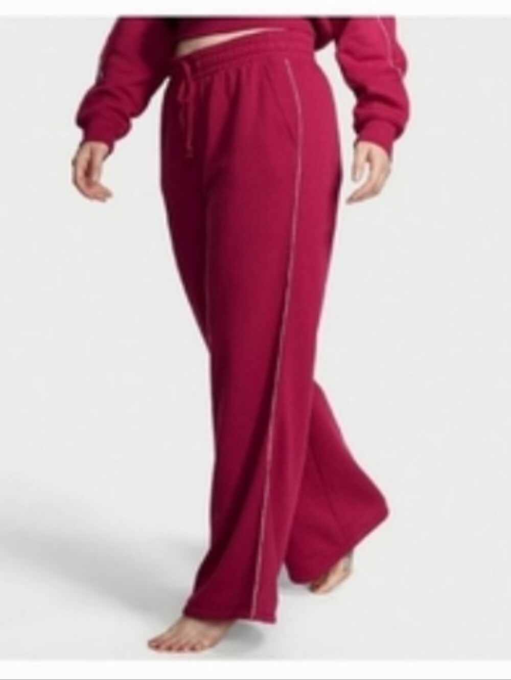 Victoria's secret BLING! SHINE cotton fleece wide leg Lounge pant MEDIUM